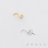 HEART FLOWER MARQUISE PETAL 316L SURGICAL STEEL L-SHAPE NOSE RING
